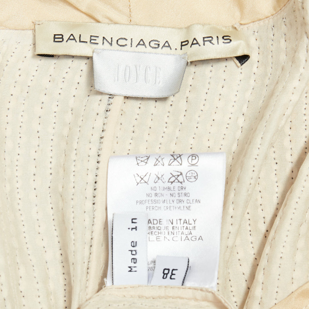 BALENCIAGA 2006 cream flat bead sequin embellished jacket FR38 M