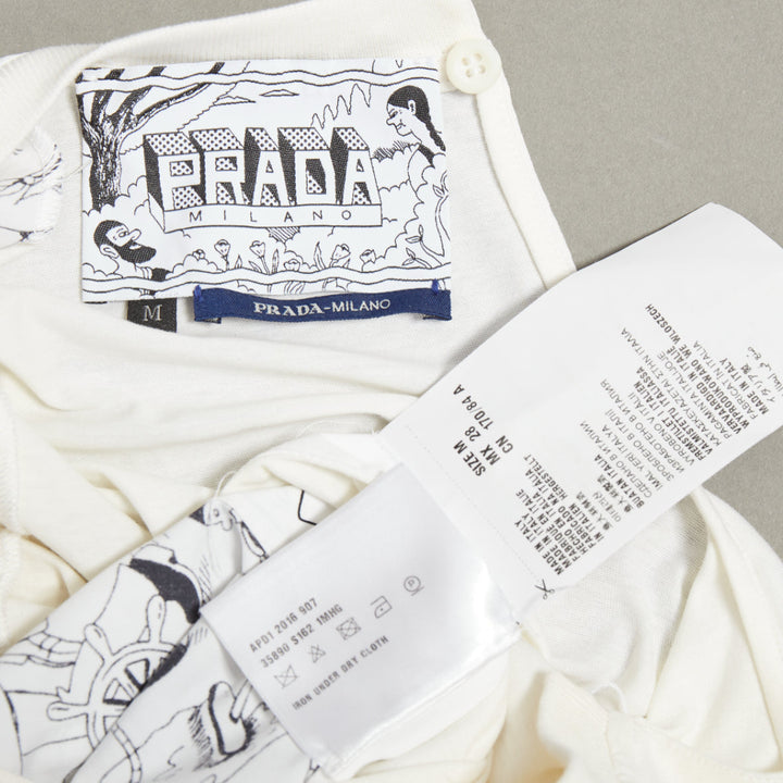 PRADA 2016 Christophe Chemin The Important Ones white print tshirt M