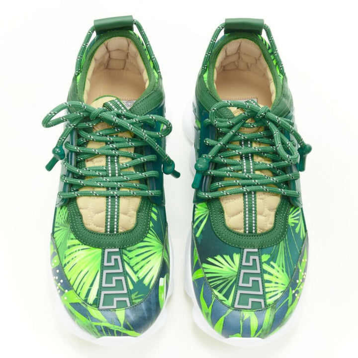 VERSACE Chain Reaction Jungle Print green chunky sole sneaker EU38 US8