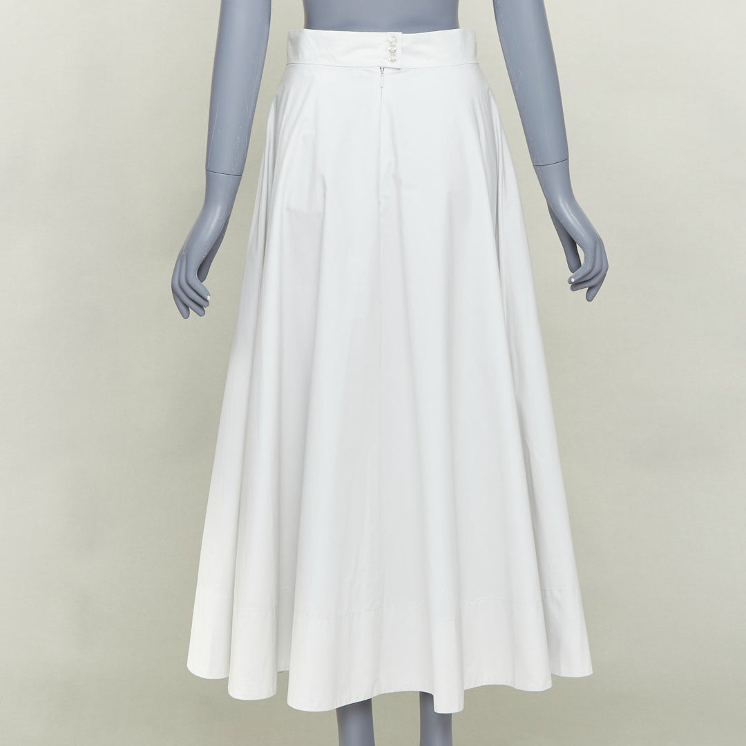 REMAIN Wind Chime light grey organic cotton oversized shirt skirt set FR36 S