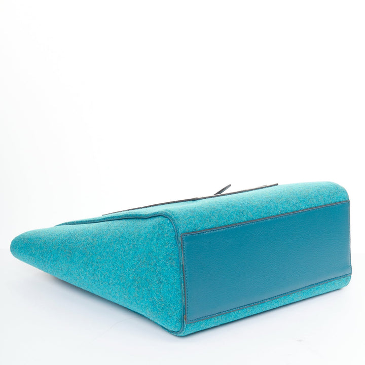 ANYA HINDMARCH Heinz Baked Beans teal recycled felt small open top tote bag