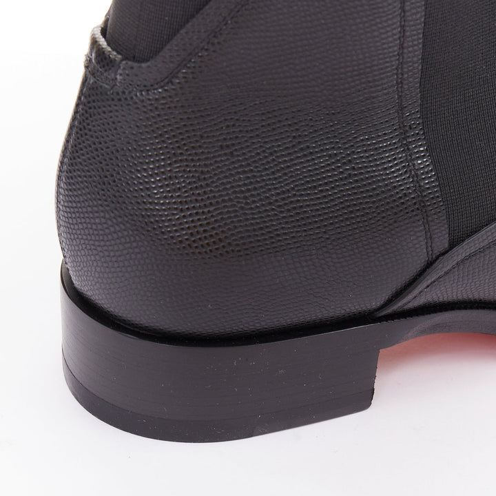 CHRISTIAN LOUBOUTIN Boabi black calf grain leather gusset chelsea boot EU41 US8
