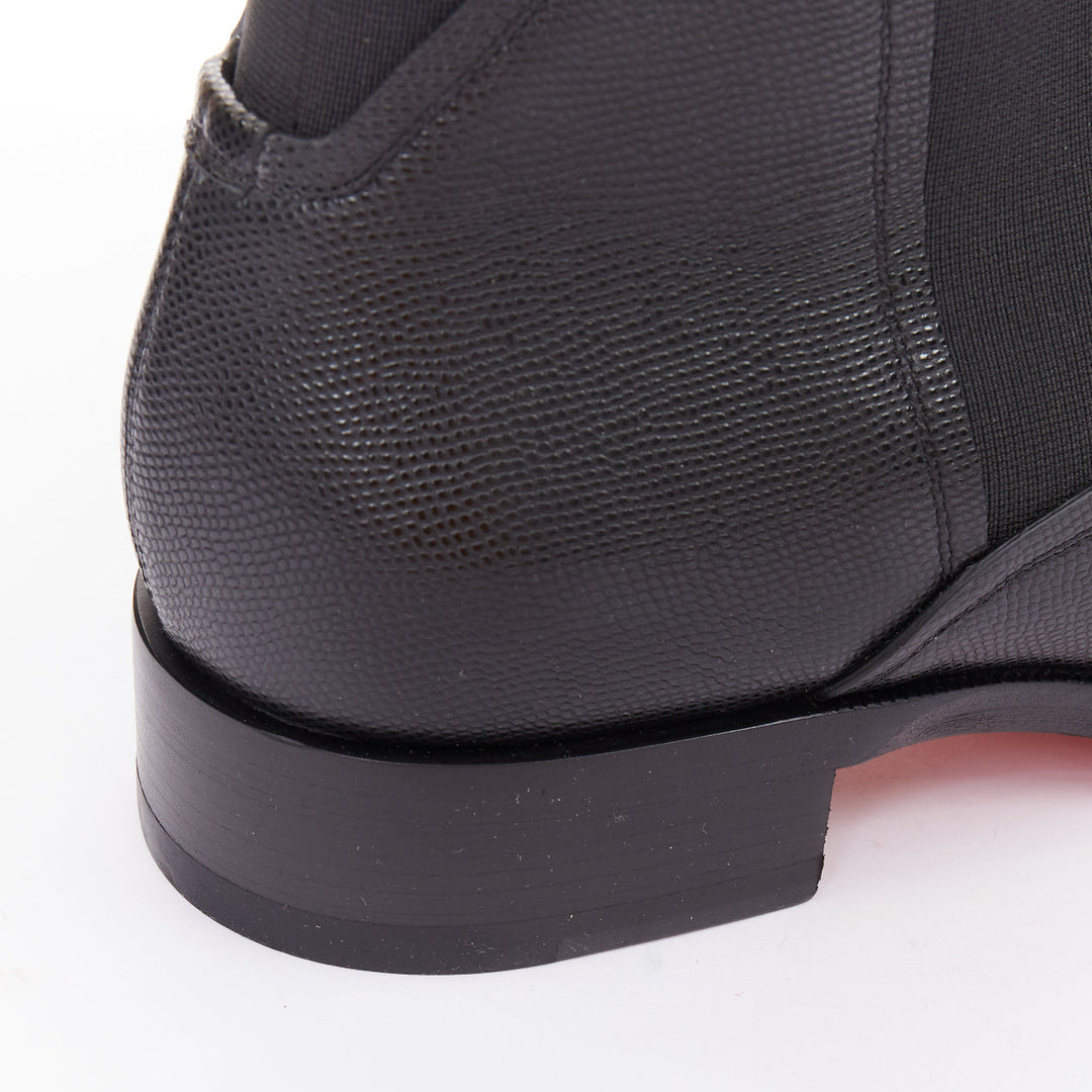 CHRISTIAN LOUBOUTIN Boabi black calf leather elastic chelsea boot EU43.5 US10.5
