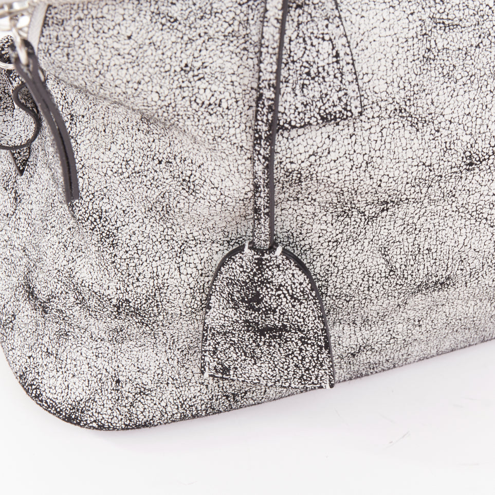 MAISON MARGIELA 2025 5AC Loved to Death Medium cracked paint black leather bag