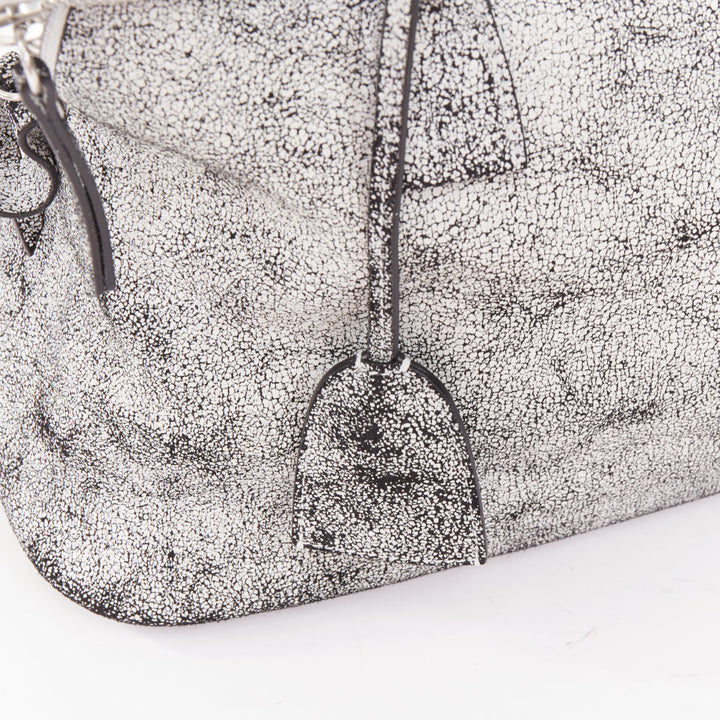 MAISON MARGIELA 2025 5AC Loved to Death Medium cracked paint black leather bag