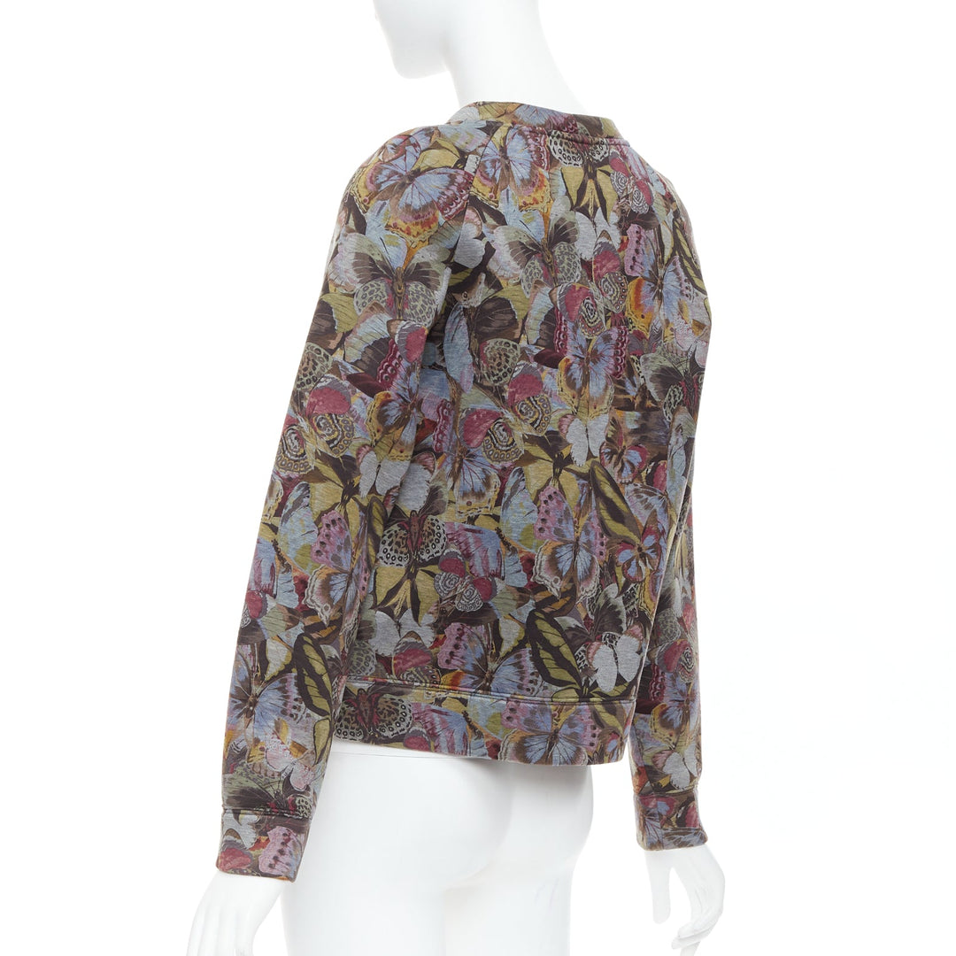 VALENTINO multicolor butterfly print neoprene pullover sweater M