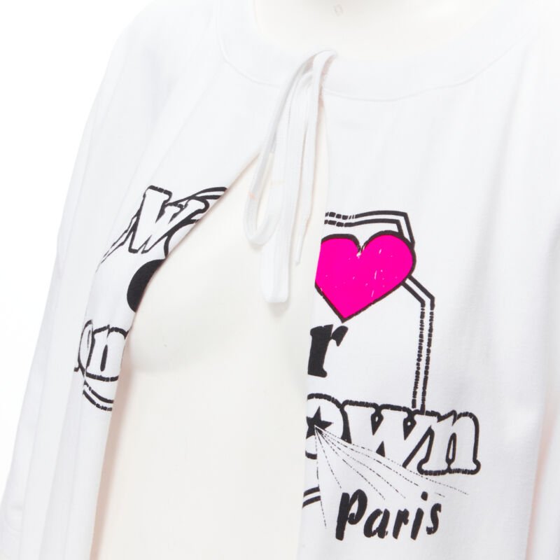 VETEMENTS 2018 Demna white We Love Our Hometown split front sweater XS