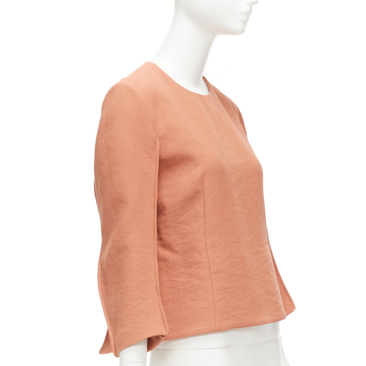 MARNI dusty pink reverse piped 3/4 sleeves crew neck top IT42 M