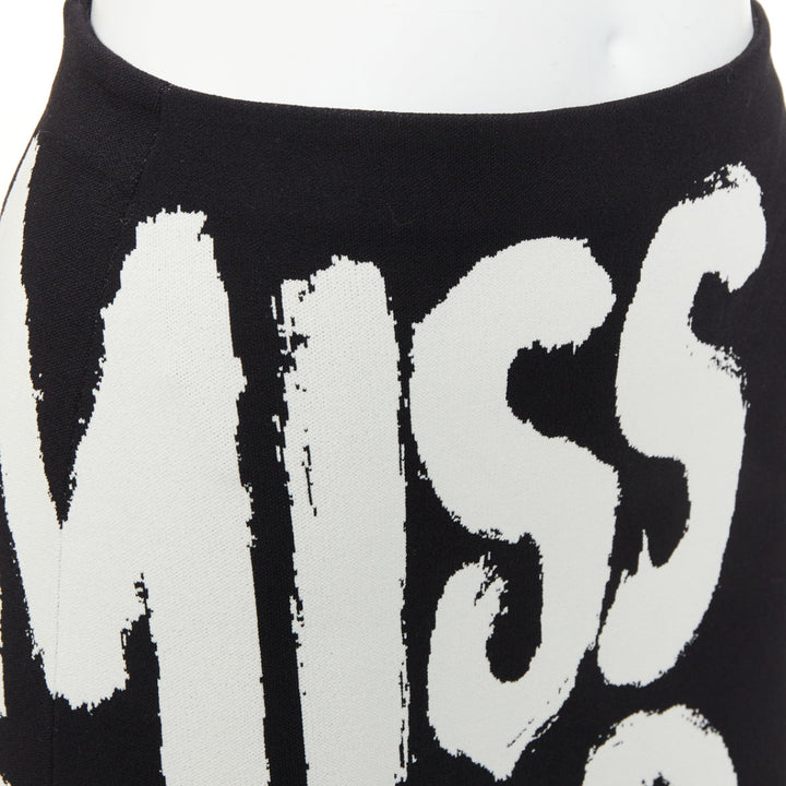 DIOR 2024 Miss Dior fuchsia white black graffiti paint logo mini skirt FR34 XS