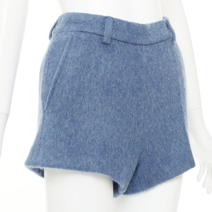GUCCI 2024 textured wool mohair blend high waist tailored formal shorts IT38 XS