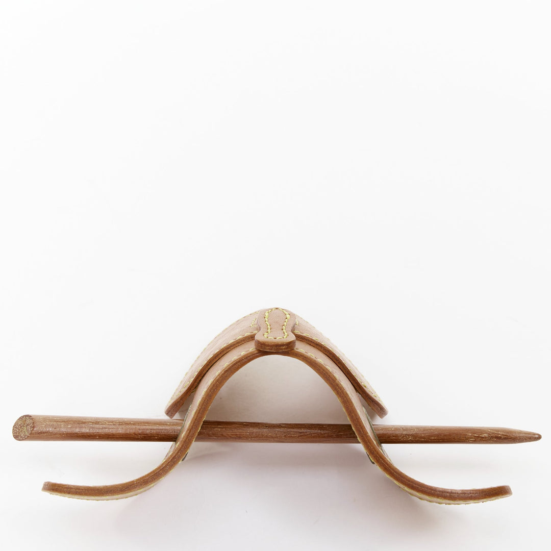 LOUIS VUITTON 2002 Conte de Fees vachetta leather butterfly hair pin stick