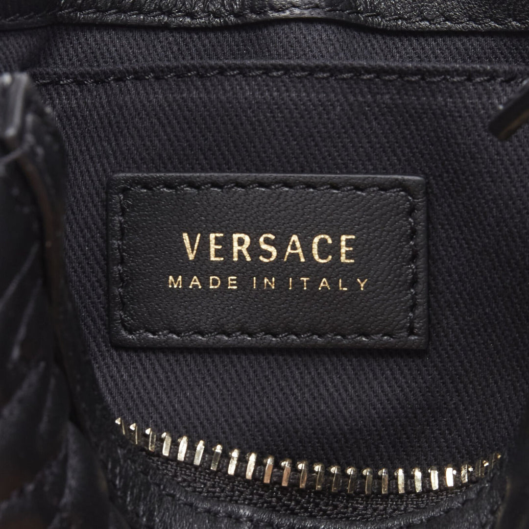 VERSACE Vanitas quilted black baroque gold Medusa metal chain crossbody bag