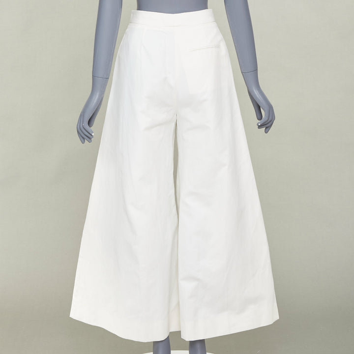STELLA MCCARTNEY 2018 off white woven pleated wide leg culottes pants IT40 S