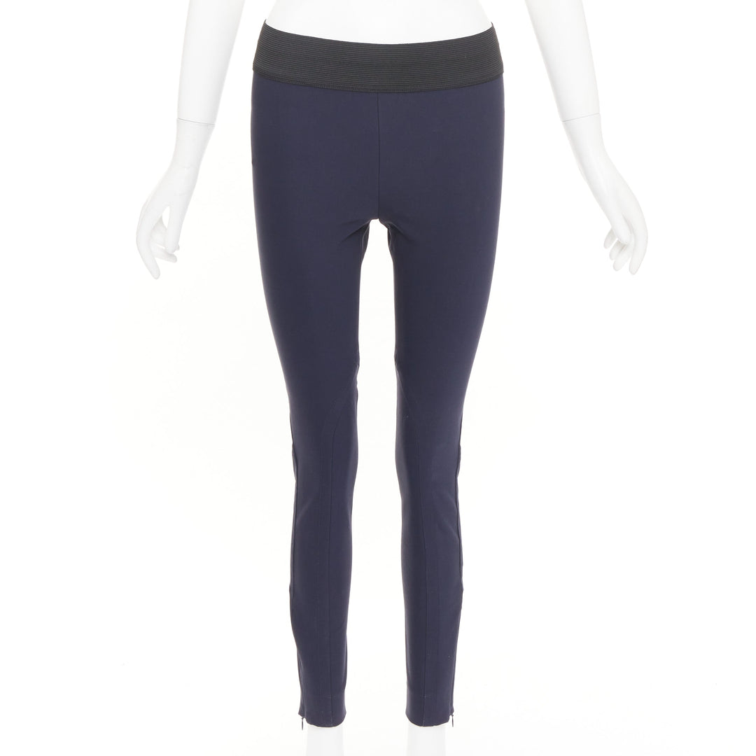 STELLA MCCARTNEY navy cotton blend elastic waist legging pants IT 38 XS