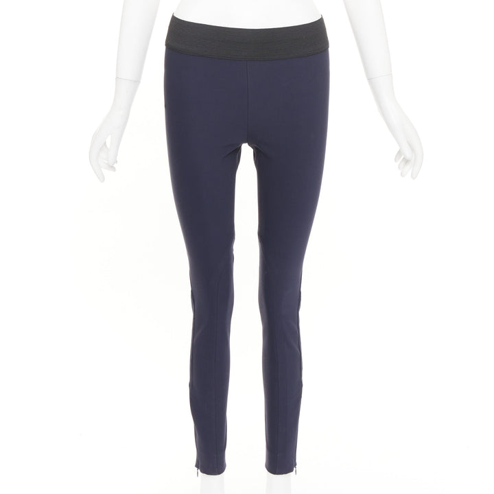 STELLA MCCARTNEY navy cotton blend elastic waist legging pants IT 38 XS