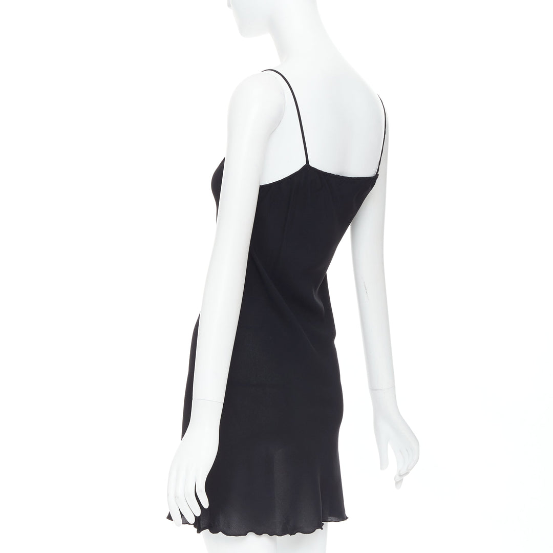 JEAN PAUL GAULTIER Vintage black silky mini slip dress IT38 XS