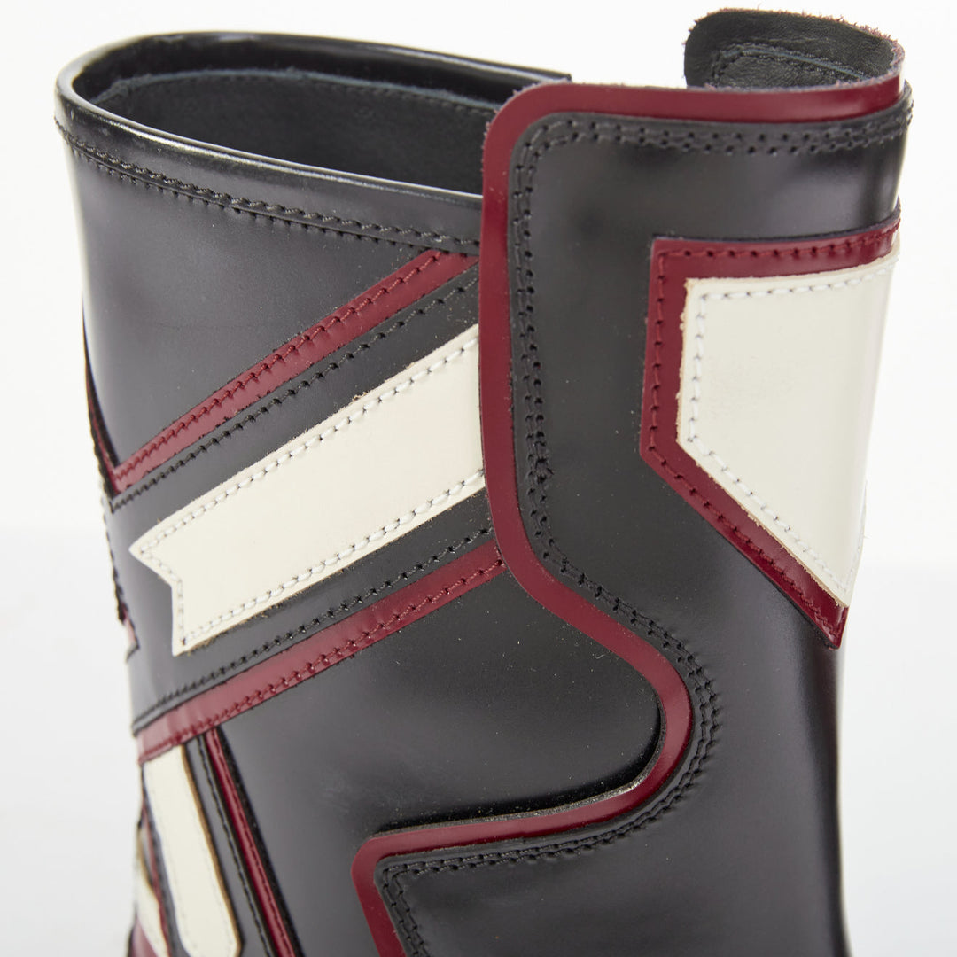 CHRISTIAN DIOR 2018 Runway Diorally black red white colorblock boots EU36.5