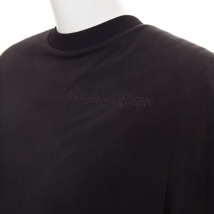 ALEXANDER MCQUEEN 2021 Hybrid Flared Back black cotton jersey dress IT40 S