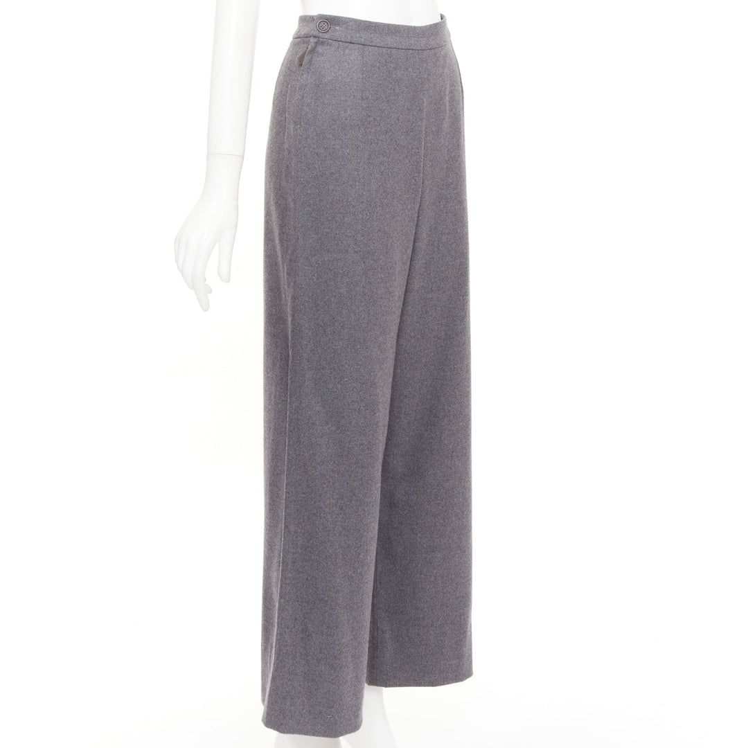HERMES Martin Margiela Vintage grey cashmere wool high waisted pants FR36 S