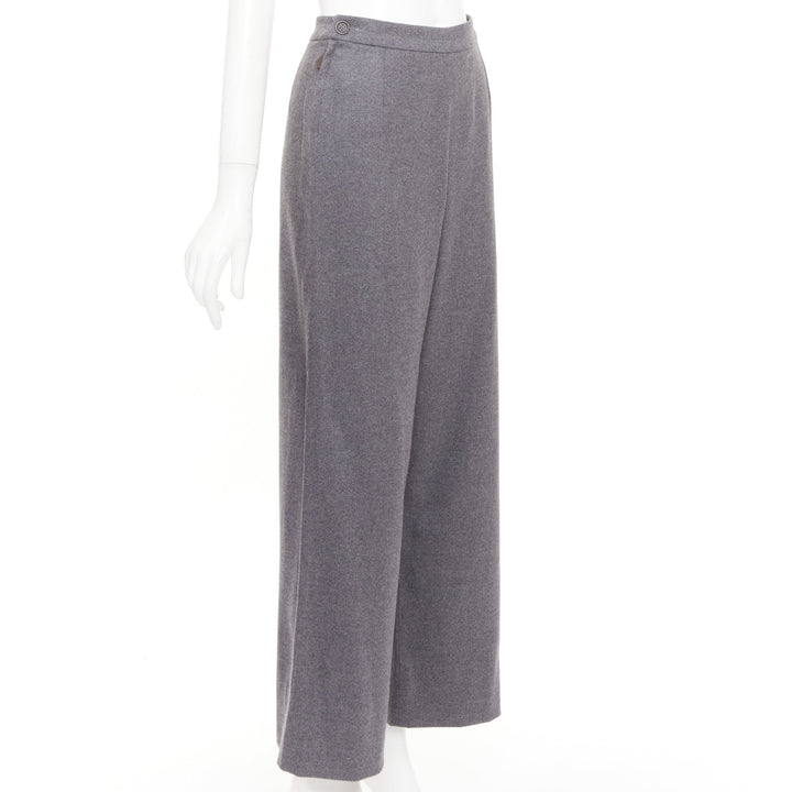 HERMES Martin Margiela Vintage grey cashmere wool high waisted pants FR36 S