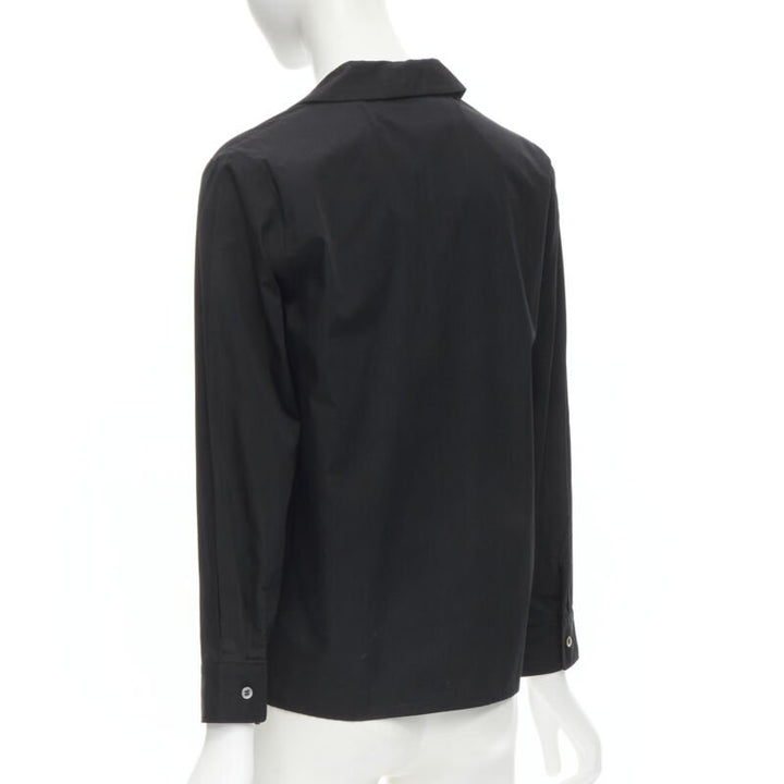 JUNYA WATANABE 1999 black cotton rose bud round collar long sleeve shirt M