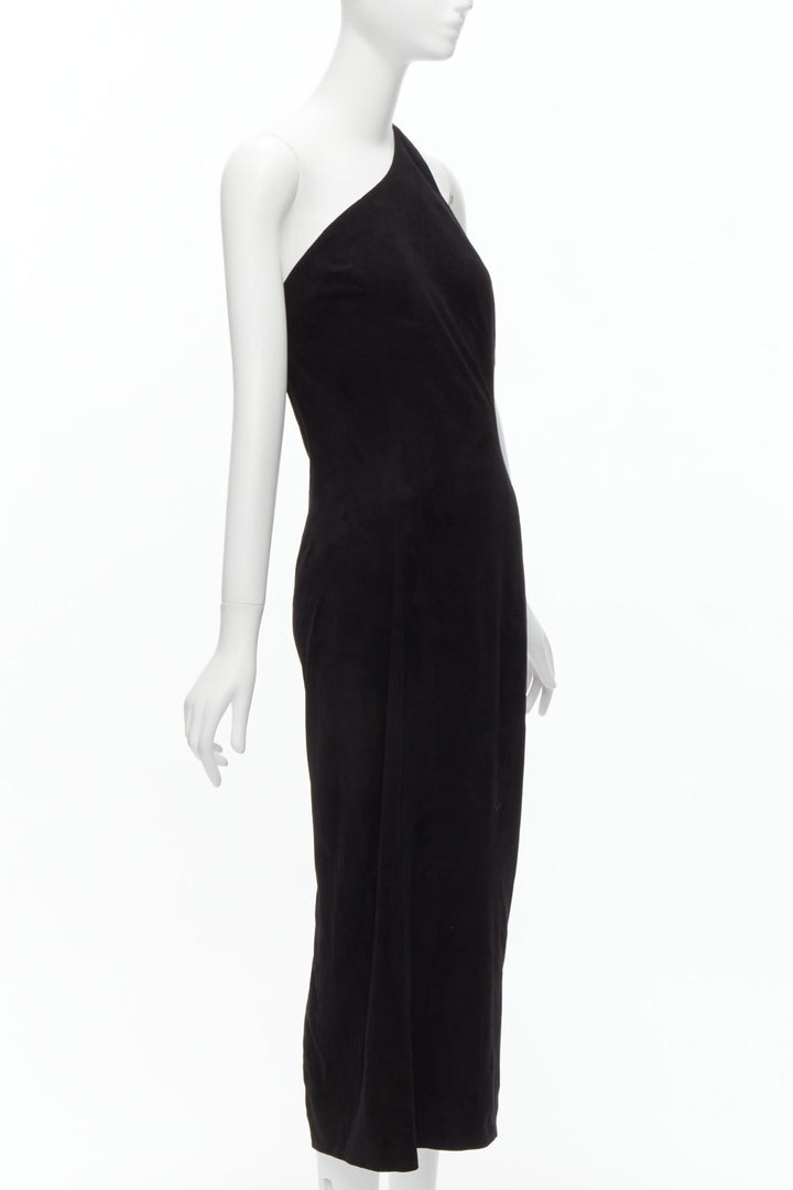 rare GUCCI TOM FORD genuine suede gold buckle backless pencil dress IT42 M