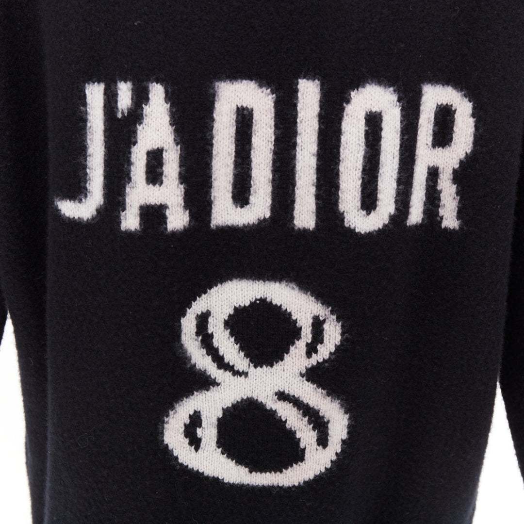 CHRISTIAN DIOR J'Adior 8 100% cashmere print back hood oversized sweater FR34 XS