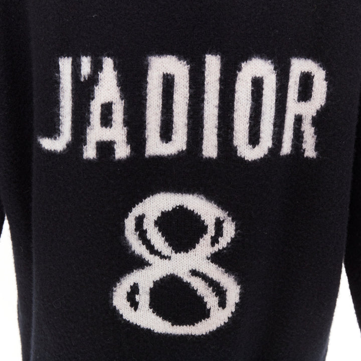 CHRISTIAN DIOR J'Adior 8 100% cashmere print back hood oversized sweater FR34 XS
