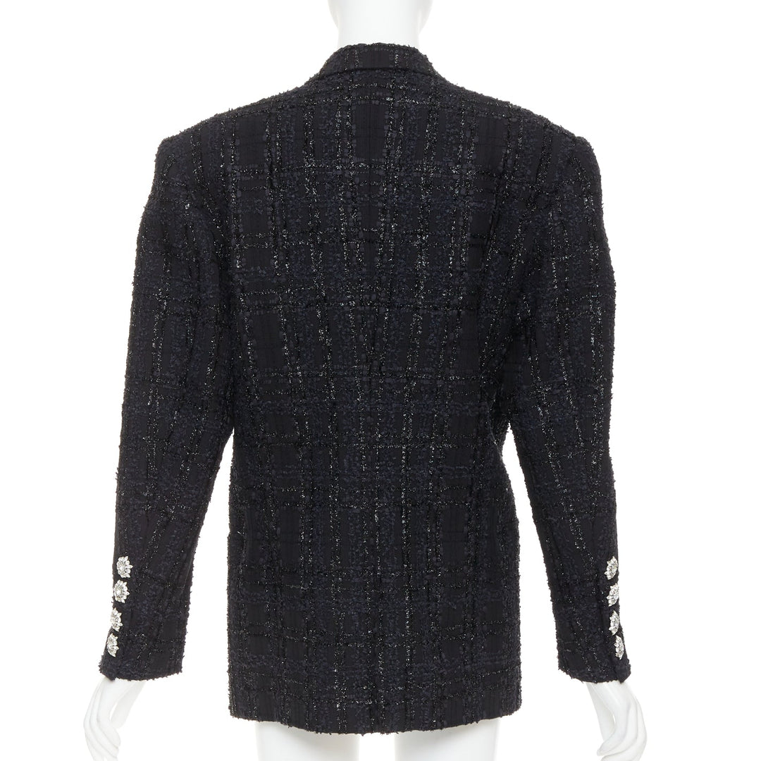 ALEXANDRE VAUTHIER COUTURE AW2019 Runway black metallic tweed oversized blazer