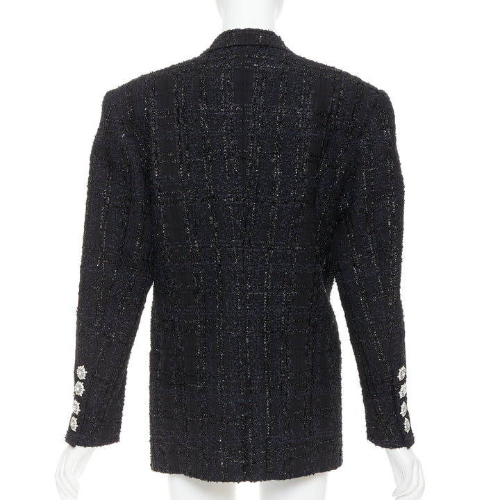 ALEXANDRE VAUTHIER COUTURE AW2019 Runway black metallic tweed oversized blazer