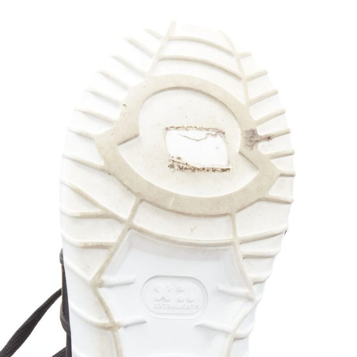 MONCLER black neoprene plastic caged metallic leather heel sports sneaker EU37