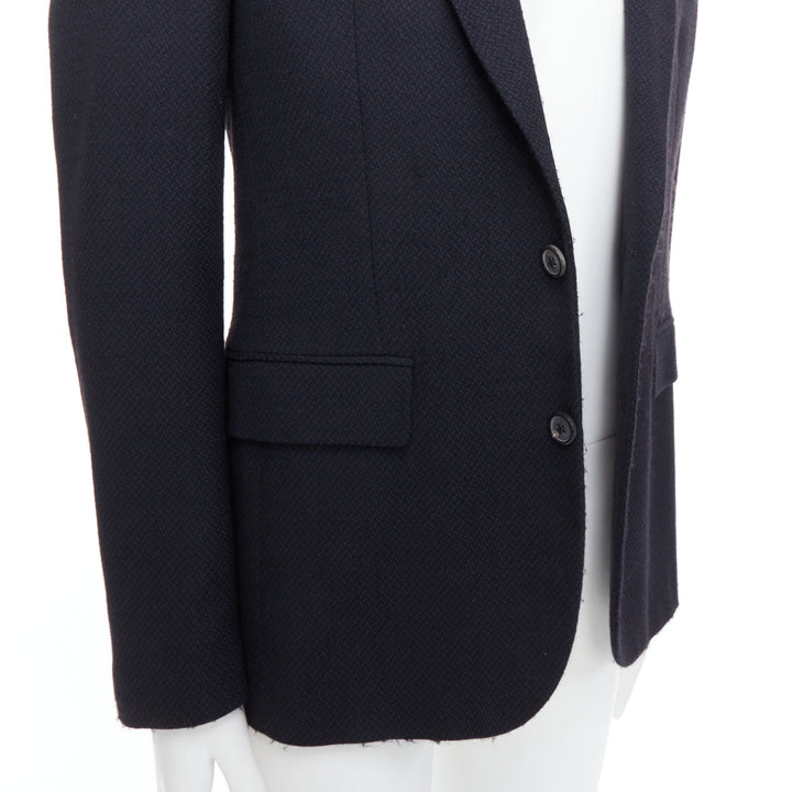 MAISON MARGIELA Line 14 navy wool shoulder padded boxy blazer IT46 S