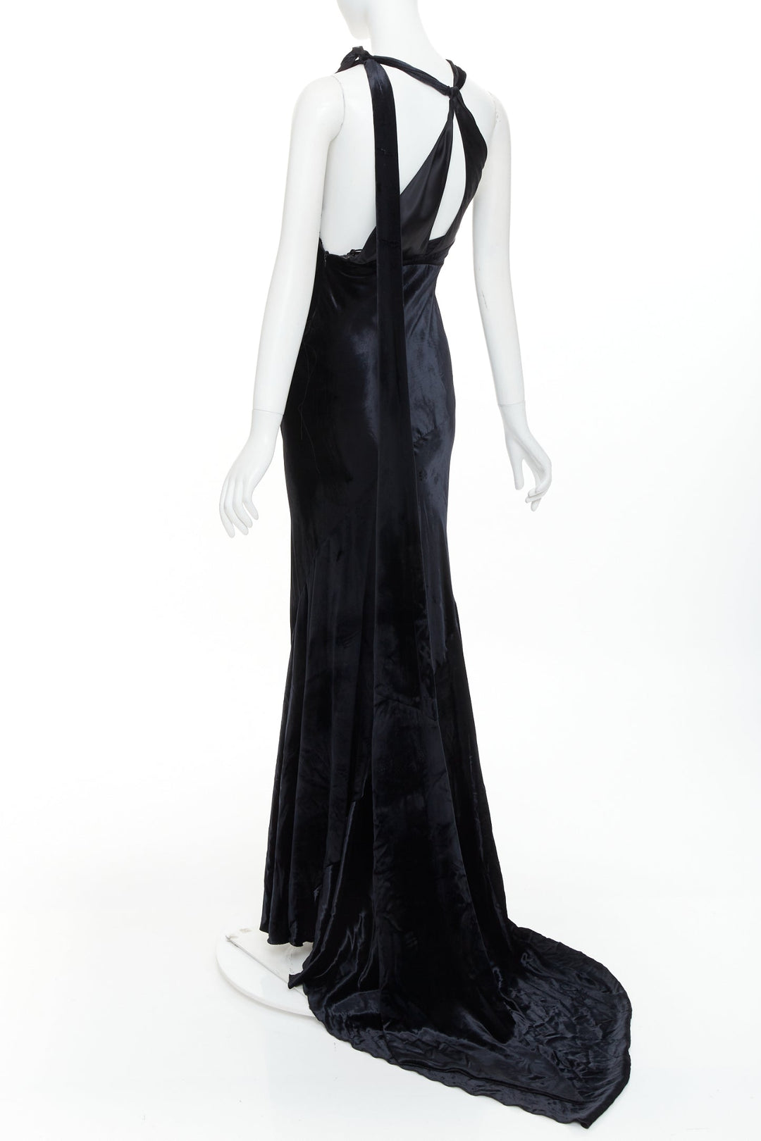 ALEXANDRE VAUTHIER COUTURE black velvet sheer panel mermaid gown