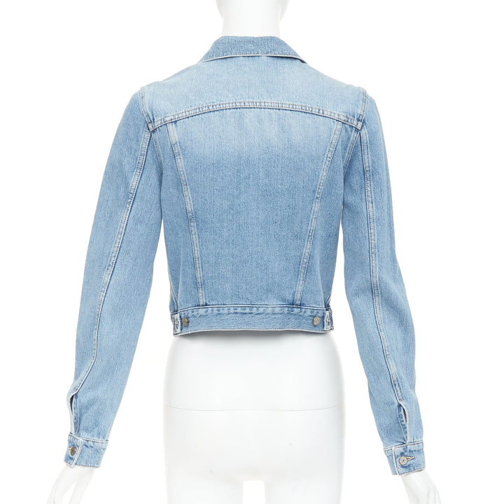 ACNE STUDIOS 2022 Tag LT Vintage blue denim washed Trompe Loeil jacket FR36 S
