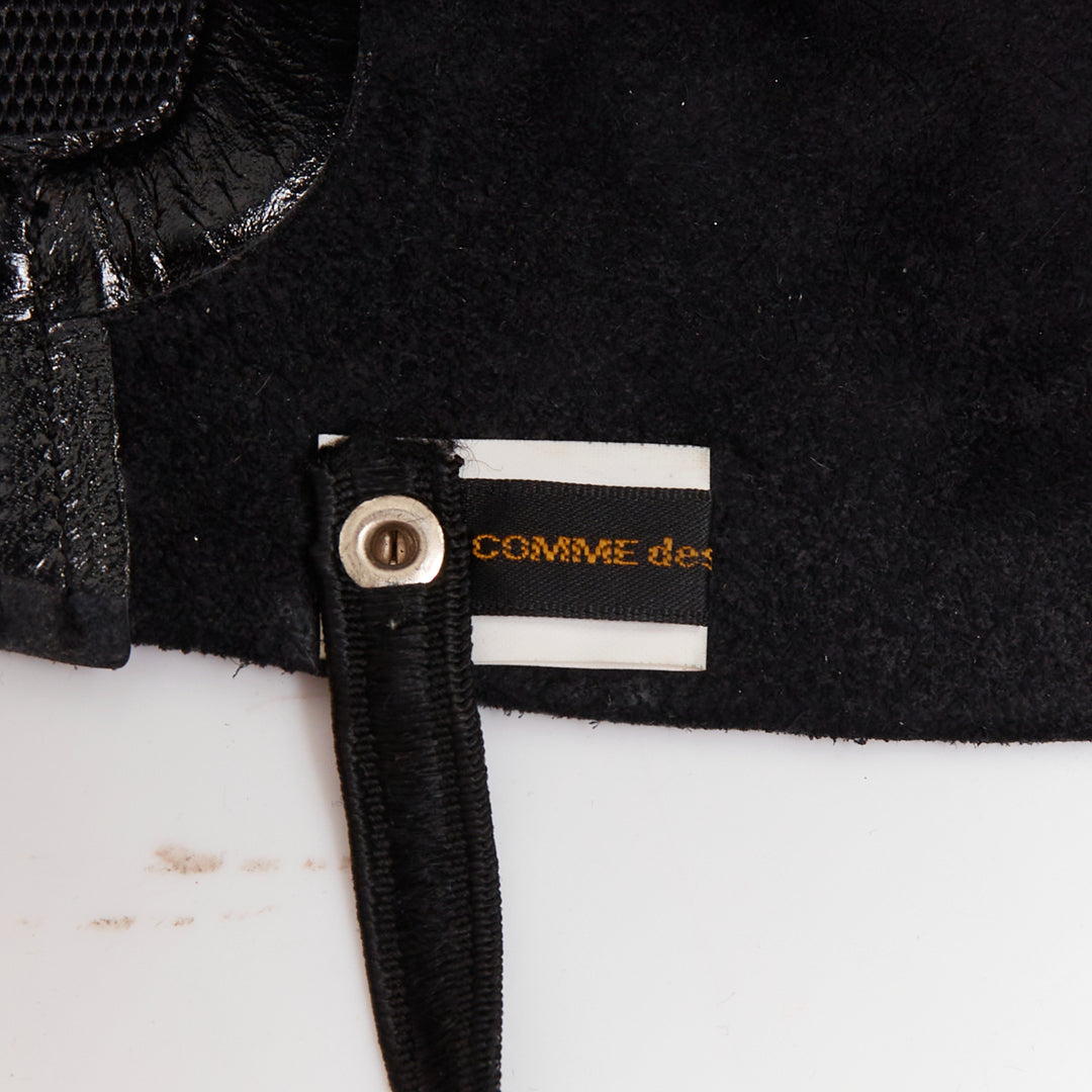 rare COMME DES GARCONS 2014 Runway hand painted black cowhide shoe covers