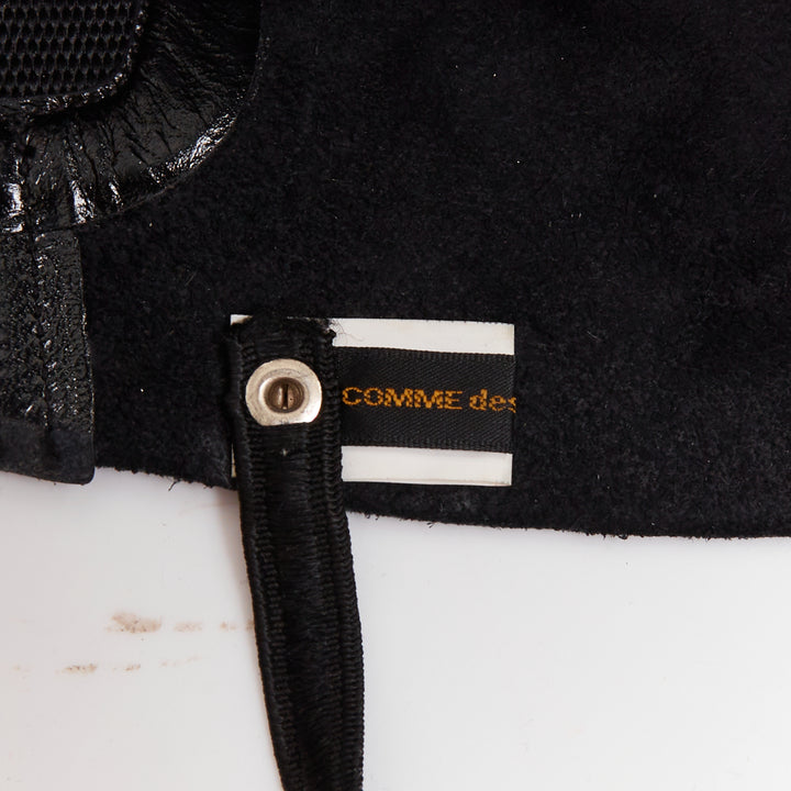 rare COMME DES GARCONS 2014 Runway hand painted black cowhide shoe covers