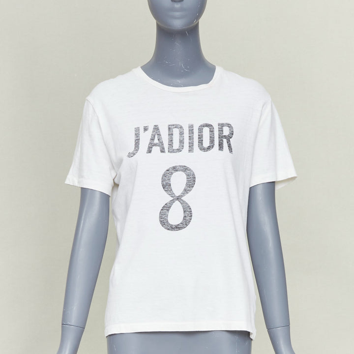 DIOR J'Adior 8 off white  linen grey printed logo CD bee logo tshirt