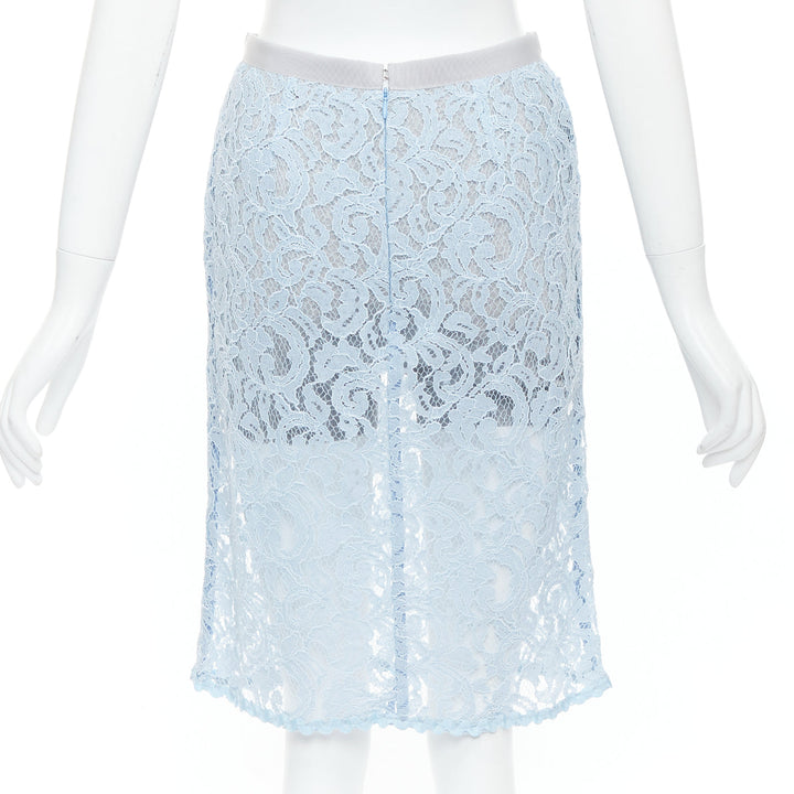 SACAI LUCK light blue rayon blend lace grey lined skort skirt JP1 S