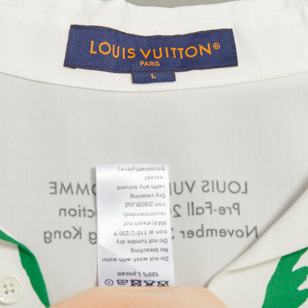rare LOUIS VUITTON 2024 VIP LVers Limited yellow blue lyocell bowling shirt L