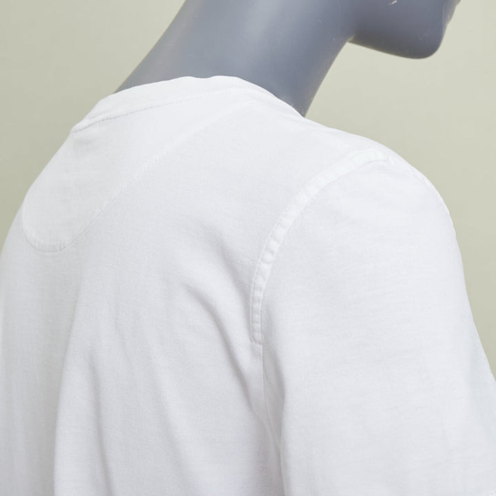 HERMES 2024 Mosaique Au 24 embroidered H pocket blanc white cotton tshirt FR38 M