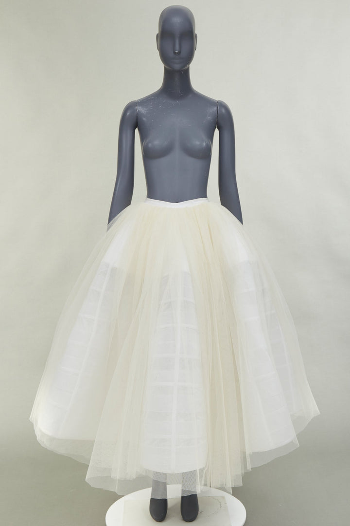 ALEXANDRE VAUTHIER cream white tulled caged crinoline full skirt