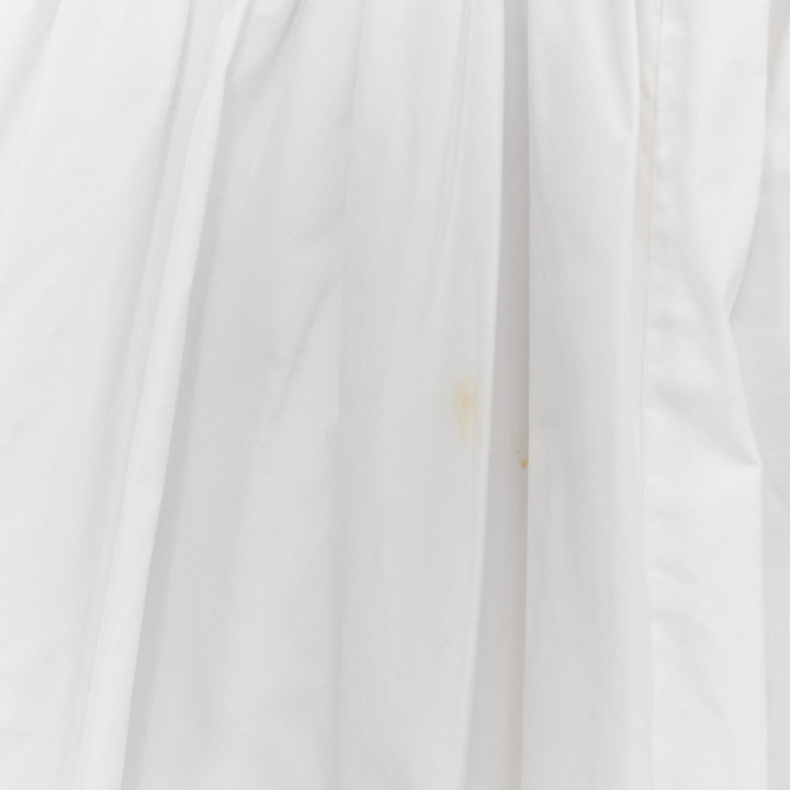 DRIES VAN NOTEN white mixed fabric yellow sequin mou mou midi dress FR36 S