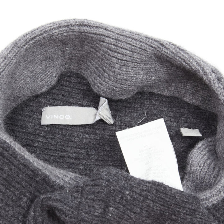 VINCE merino wool cashmere blend ribbed knit mock neck oversized sweater XS