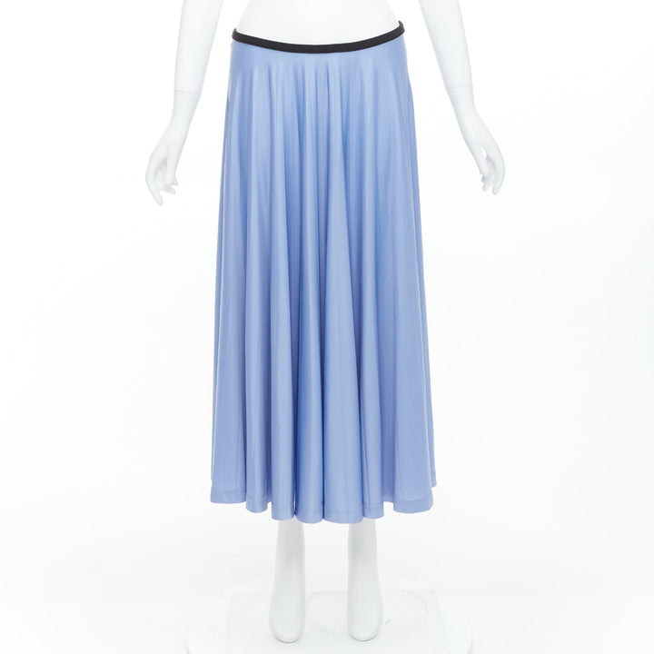 OLD CELINE Phoebe Philo sky blue pleated black waistband skirt FR34 XS