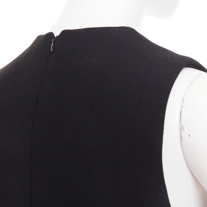 ALEXANDRE VAUTHIER black wool crepe asymmetric peplum ruffle dress