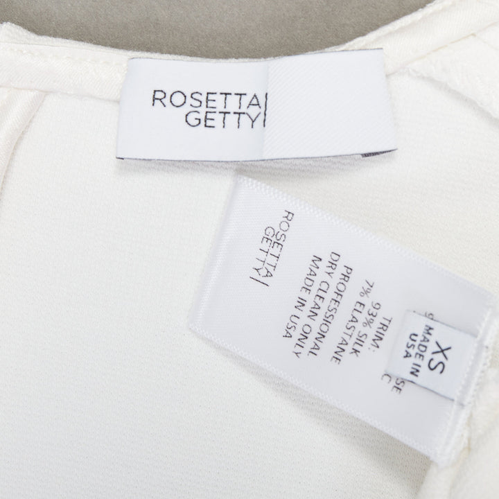ROSETTA GETTY cream silk trim peplum cascade high low top top XS