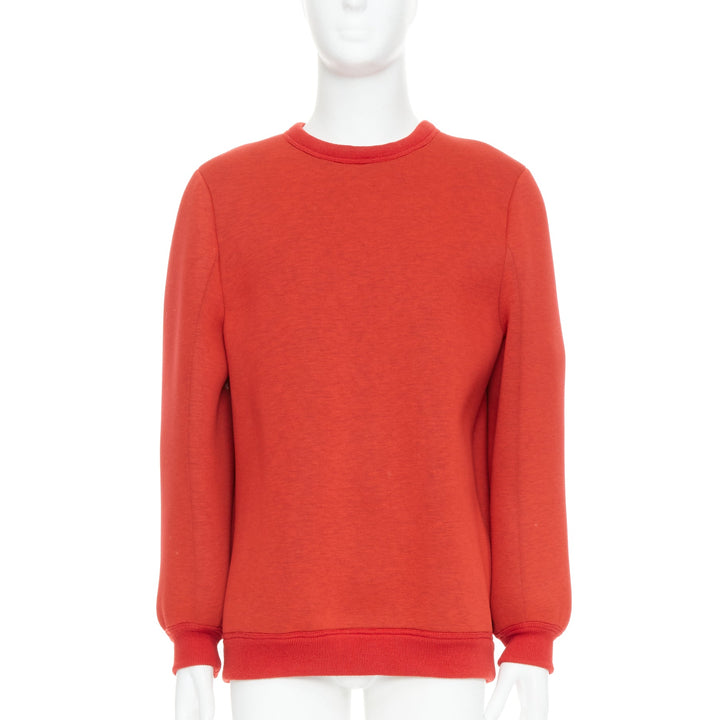 MAISON MARGIELA 2010 red neoprene structured curved sleeve pullover jumper S