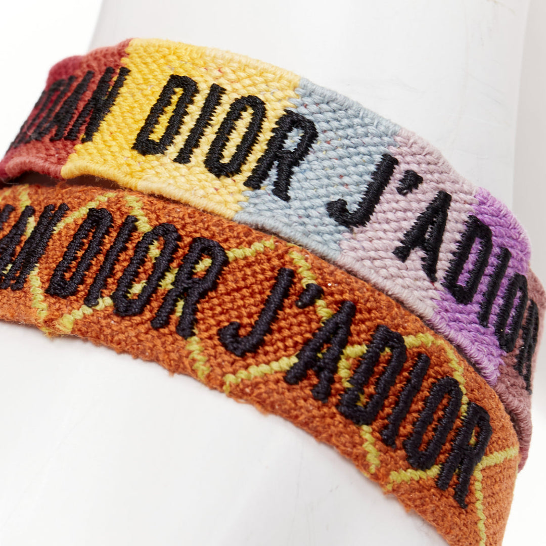 DIOR 2018 J'adior Friendship Bracelet Set of 2 embroidered logo bracelets