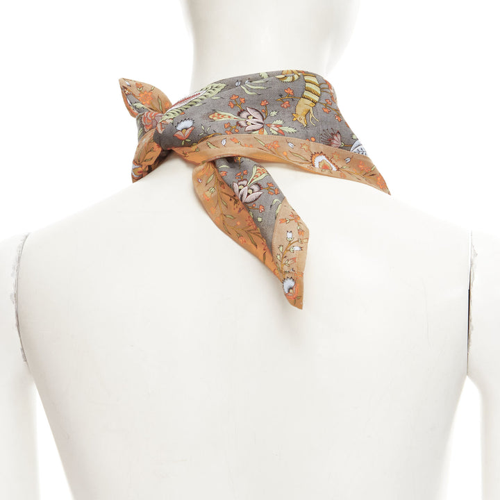 VIVIENNE WESTWOOD orb logo mythical creatures floral handkerchief neckscarf