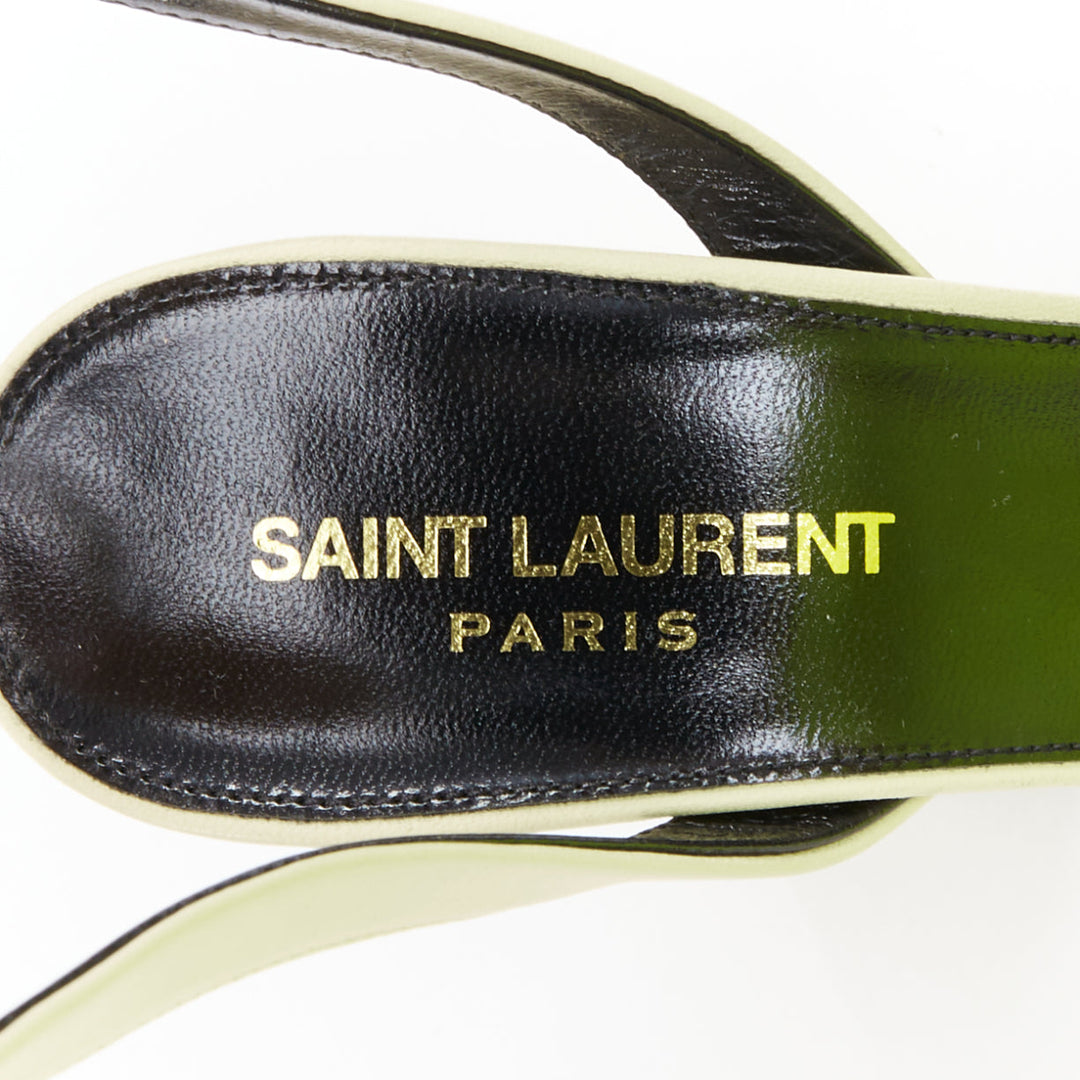 SAINT LAURENT Vendome Nappa Bianca 85 cream leather platform sandals EU37.5